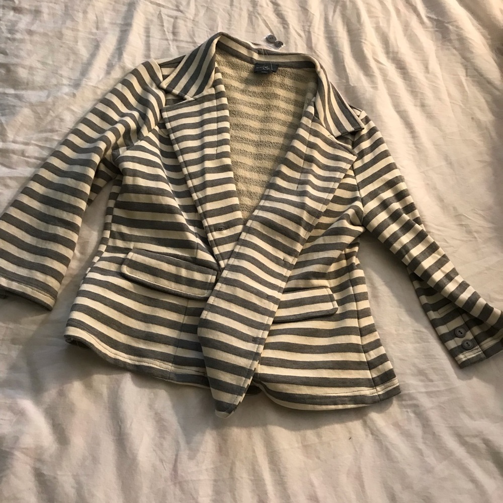 Grey and off white blazer